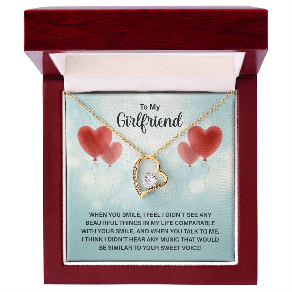 To My Girlfriend When You Smile Forever Necklace w Message Card-Express Your Love Gifts