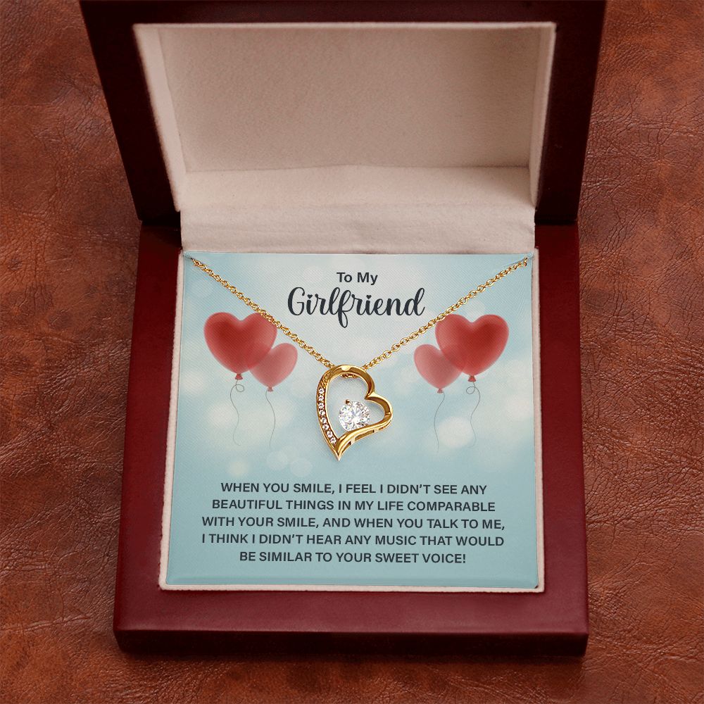 To My Girlfriend When You Smile Forever Necklace w Message Card-Express Your Love Gifts