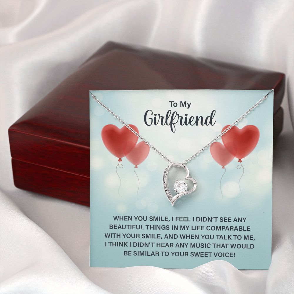 To My Girlfriend When You Smile Forever Necklace w Message Card-Express Your Love Gifts