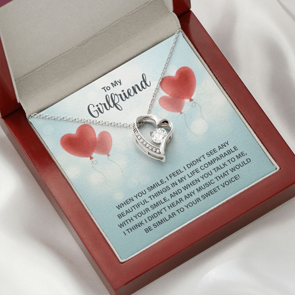 To My Girlfriend When You Smile Forever Necklace w Message Card-Express Your Love Gifts