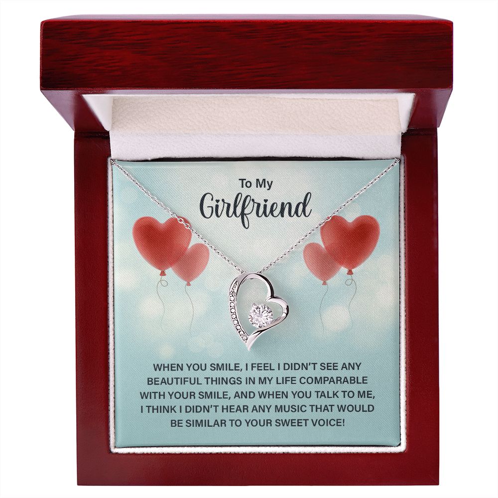 To My Girlfriend When You Smile Forever Necklace w Message Card-Express Your Love Gifts