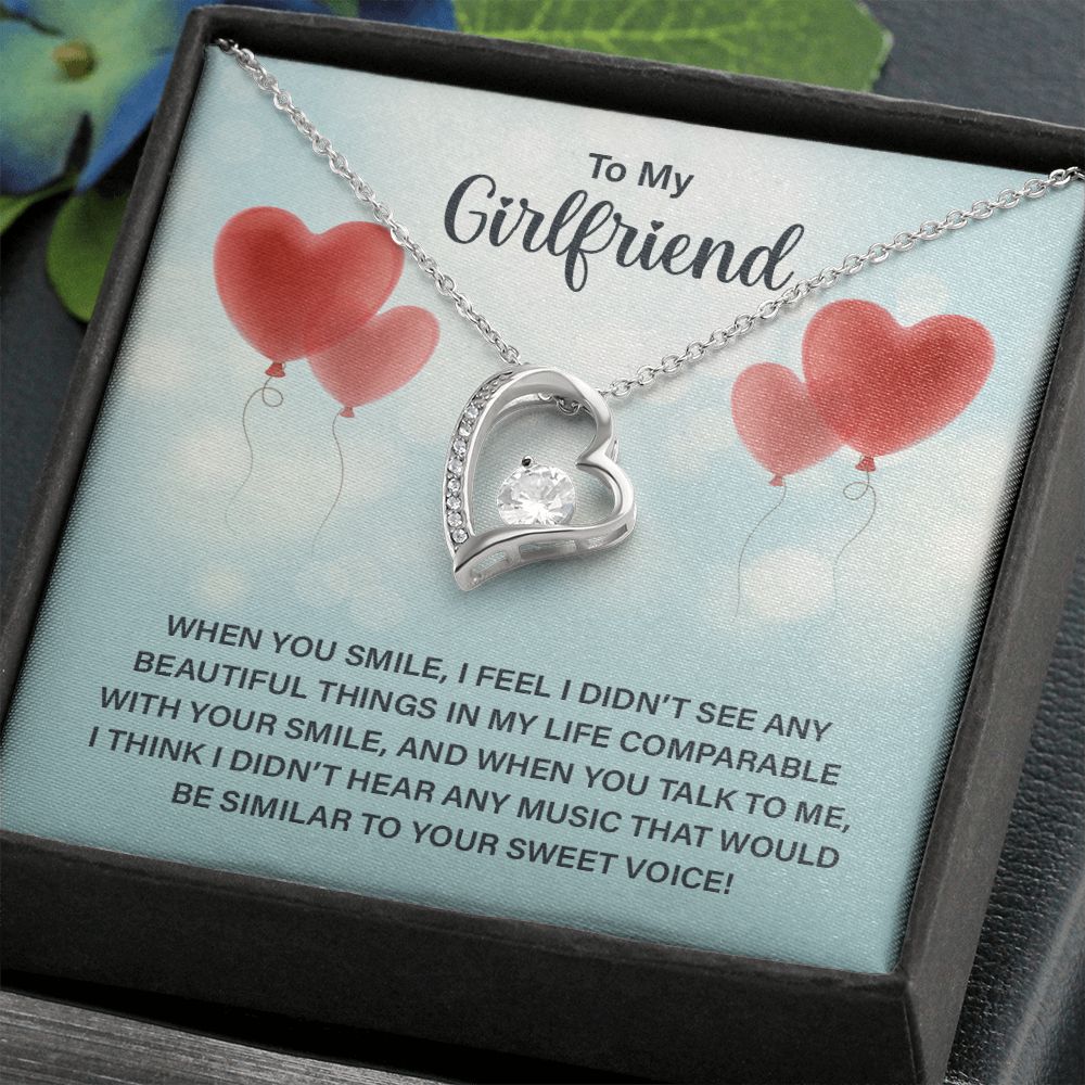 To My Girlfriend When You Smile Forever Necklace w Message Card-Express Your Love Gifts