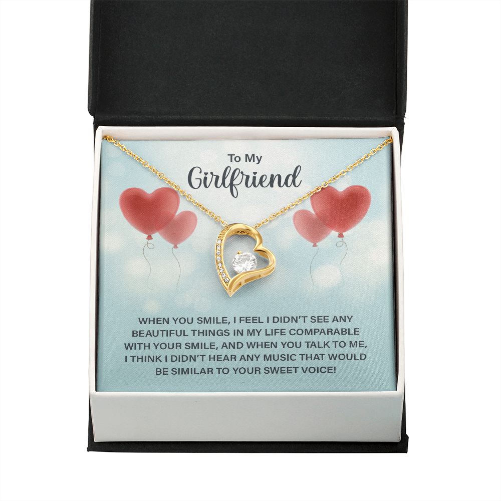 To My Girlfriend When You Smile Forever Necklace w Message Card-Express Your Love Gifts