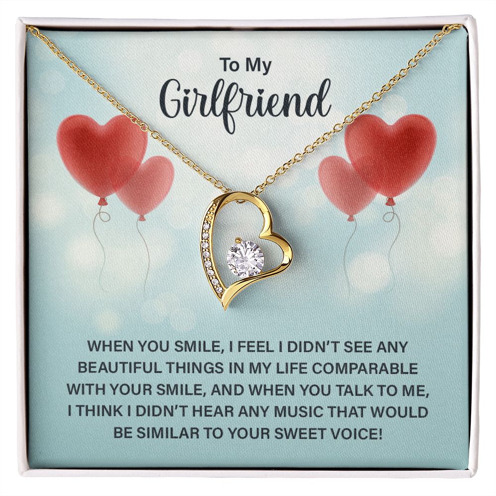 To My Girlfriend When You Smile Forever Necklace w Message Card-Express Your Love Gifts