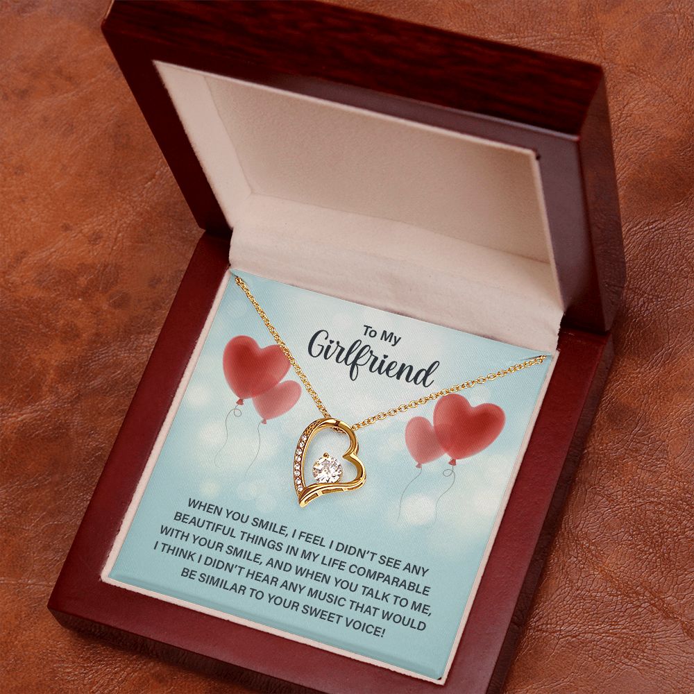 To My Girlfriend When You Smile Forever Necklace w Message Card-Express Your Love Gifts