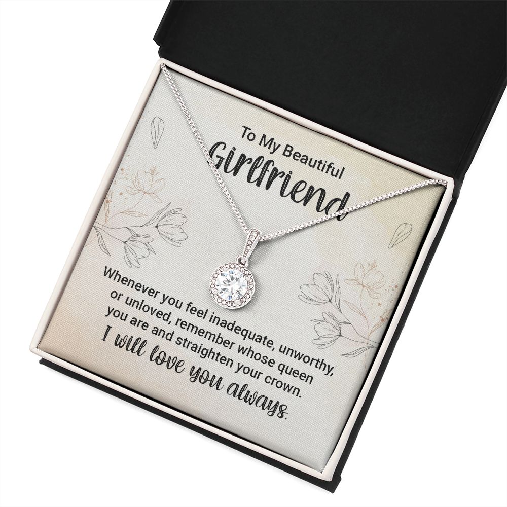 To My Girlfriend Whenever You Feel Inadequate Eternal Hope Necklace Message Card-Express Your Love Gifts