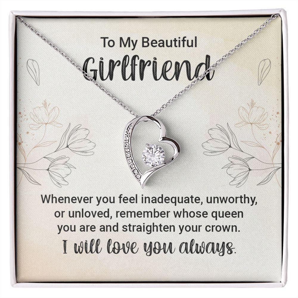 To My Girlfriend Whenever You Feel Inadequate Forever Necklace w Message Card-Express Your Love Gifts