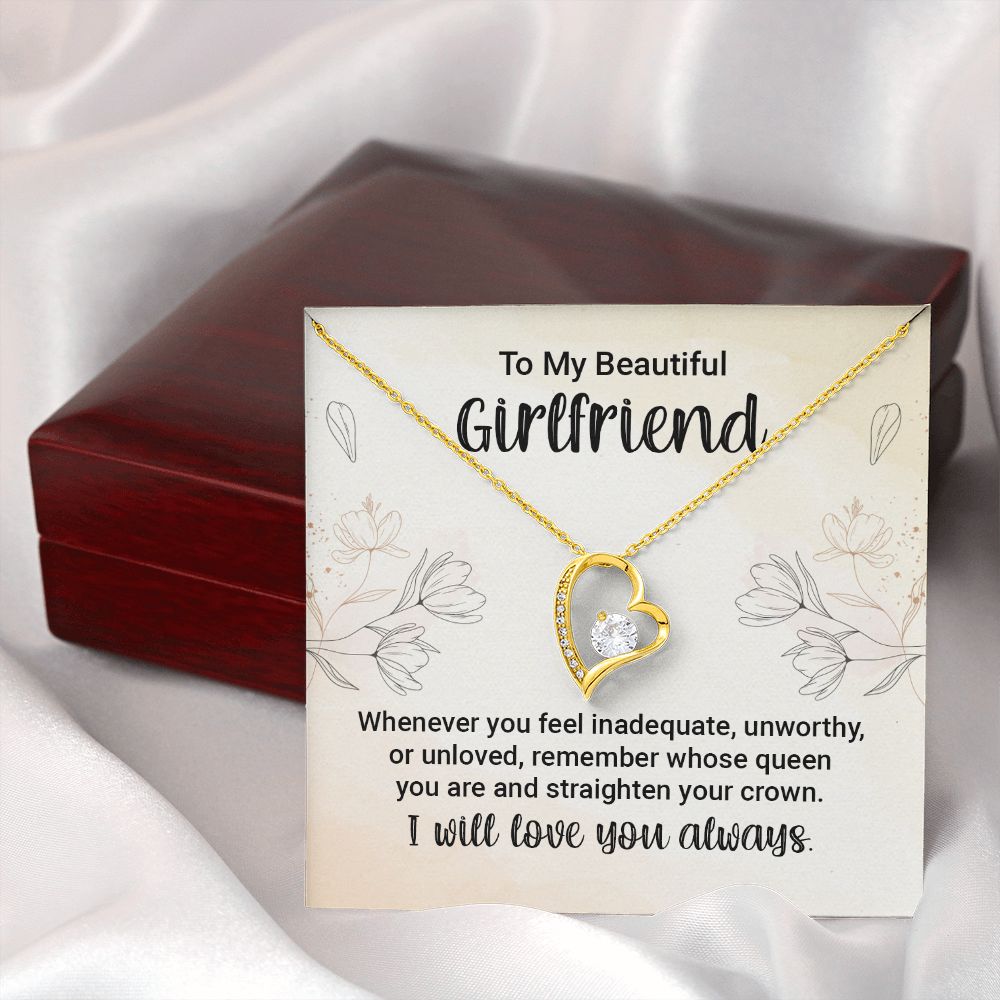 To My Girlfriend Whenever You Feel Inadequate Forever Necklace w Message Card-Express Your Love Gifts
