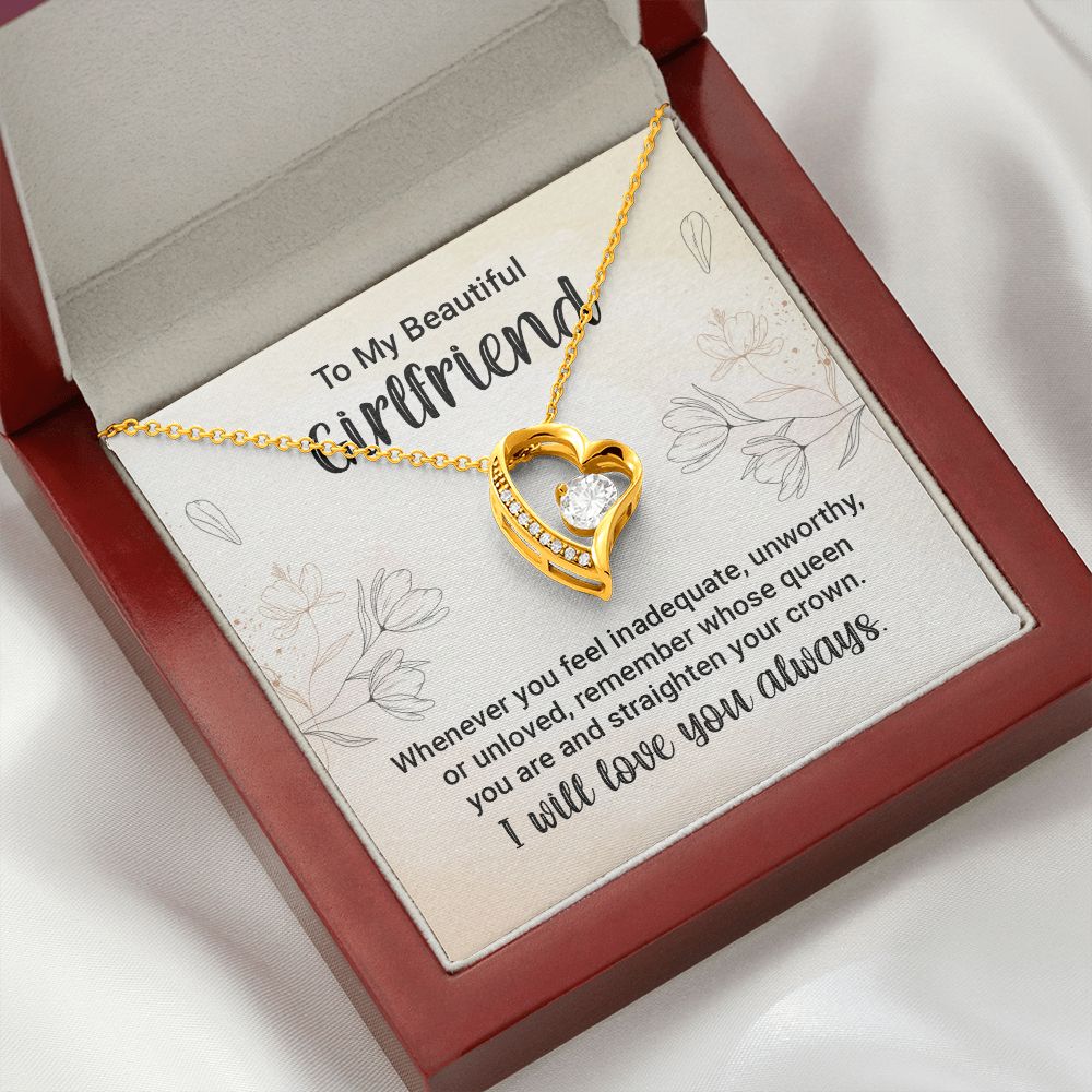 To My Girlfriend Whenever You Feel Inadequate Forever Necklace w Message Card-Express Your Love Gifts