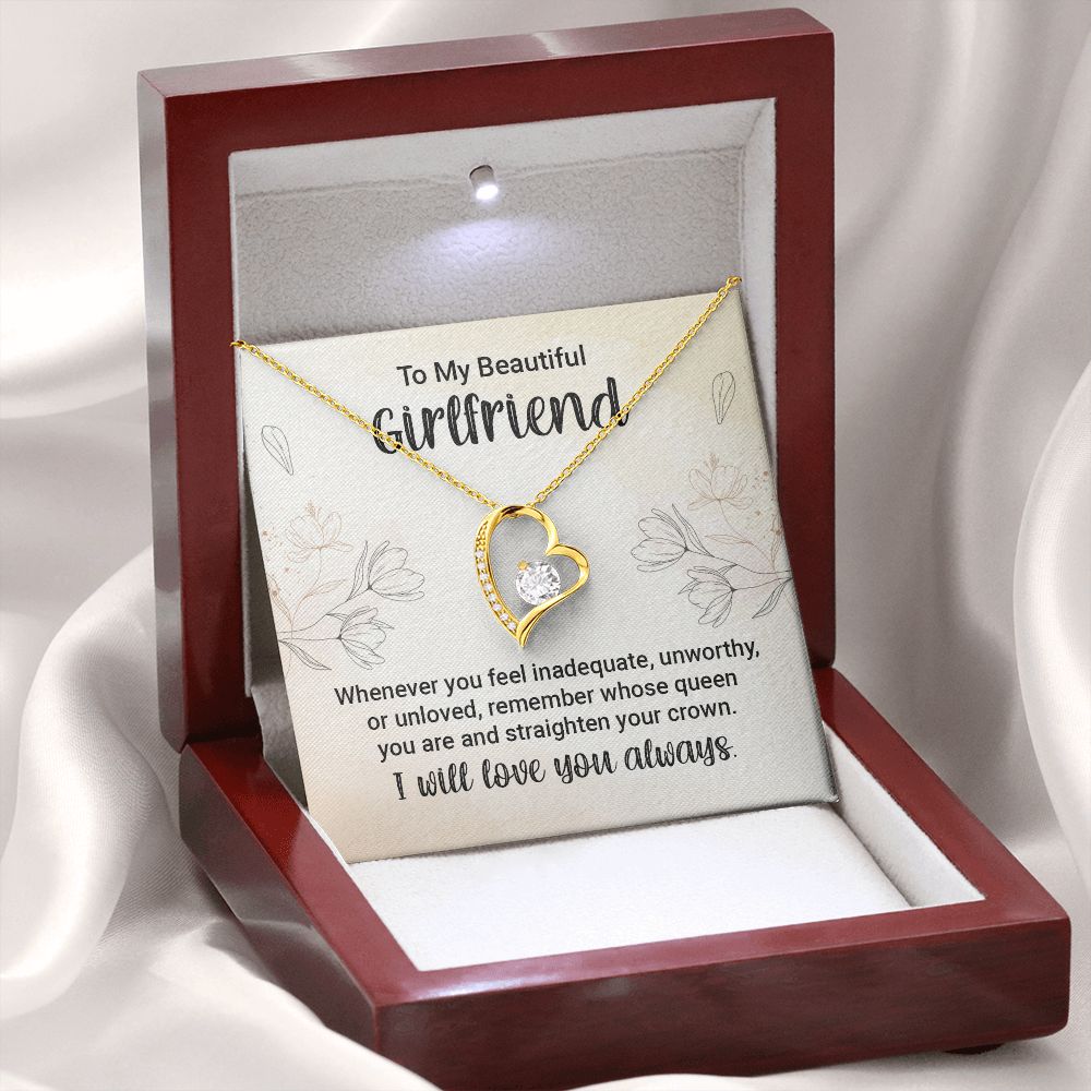 To My Girlfriend Whenever You Feel Inadequate Forever Necklace w Message Card-Express Your Love Gifts