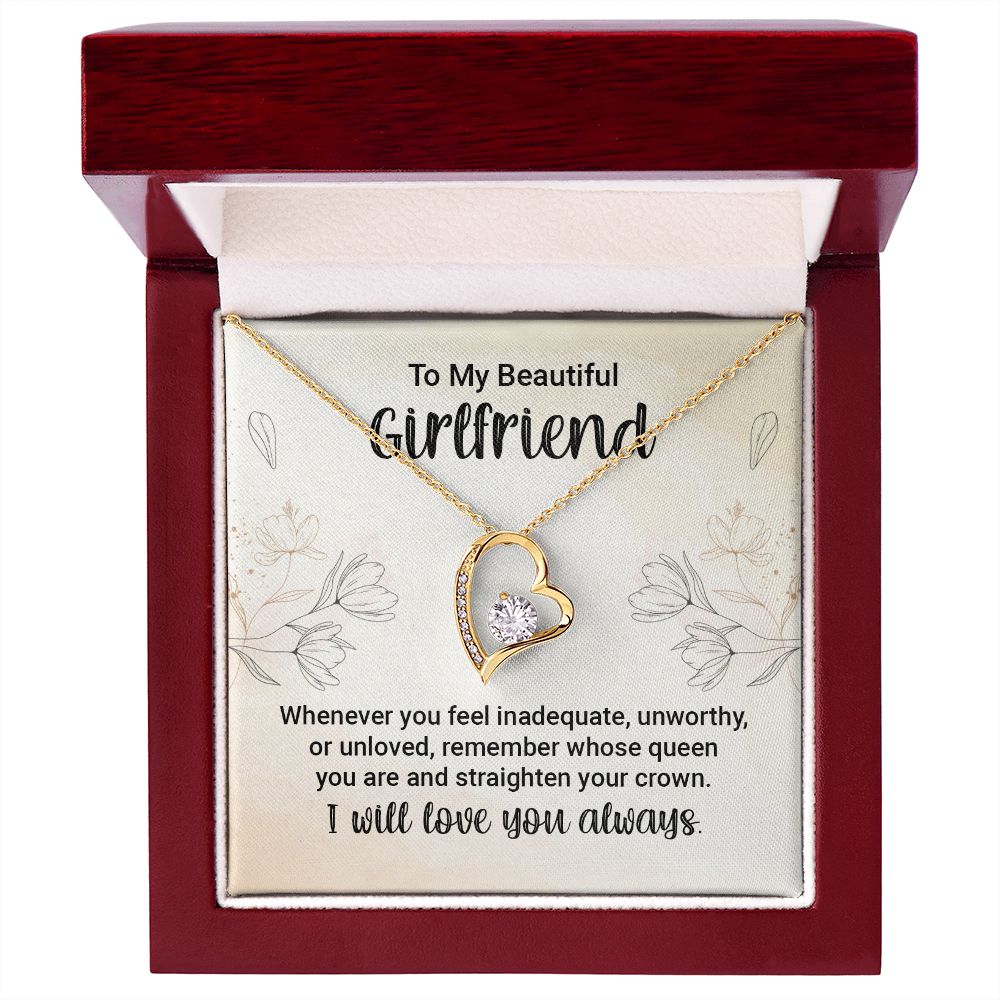 To My Girlfriend Whenever You Feel Inadequate Forever Necklace w Message Card-Express Your Love Gifts