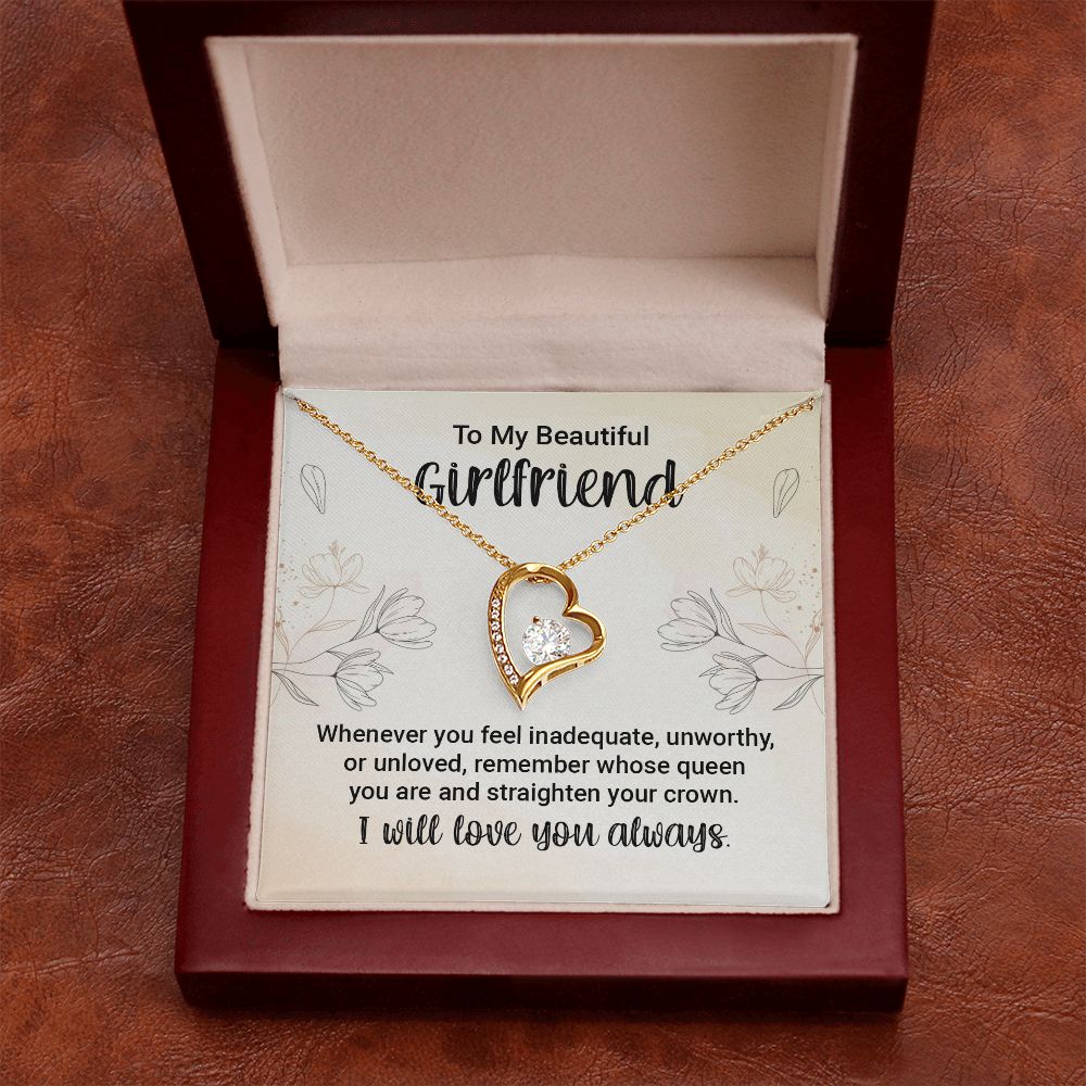 To My Girlfriend Whenever You Feel Inadequate Forever Necklace w Message Card-Express Your Love Gifts