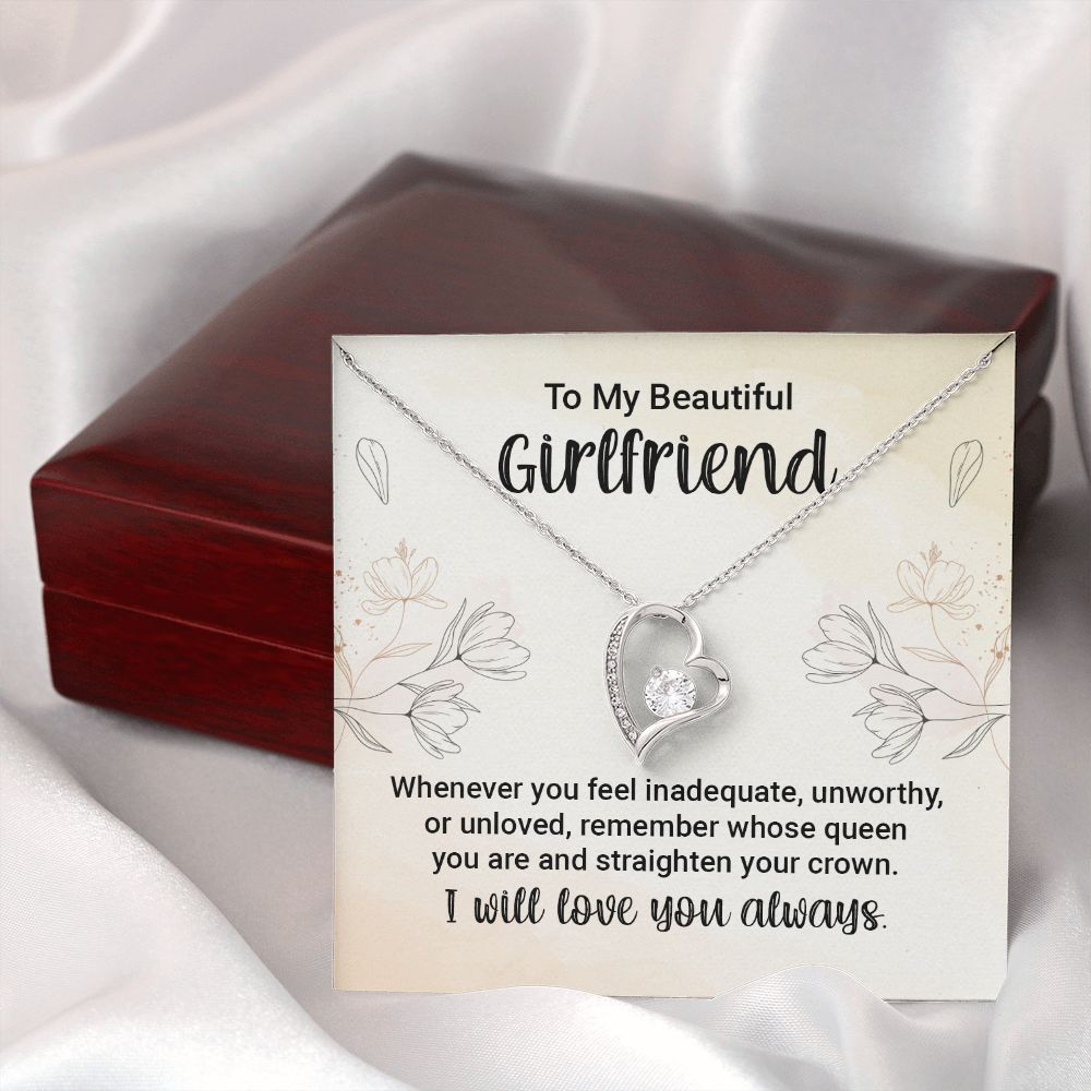 To My Girlfriend Whenever You Feel Inadequate Forever Necklace w Message Card-Express Your Love Gifts