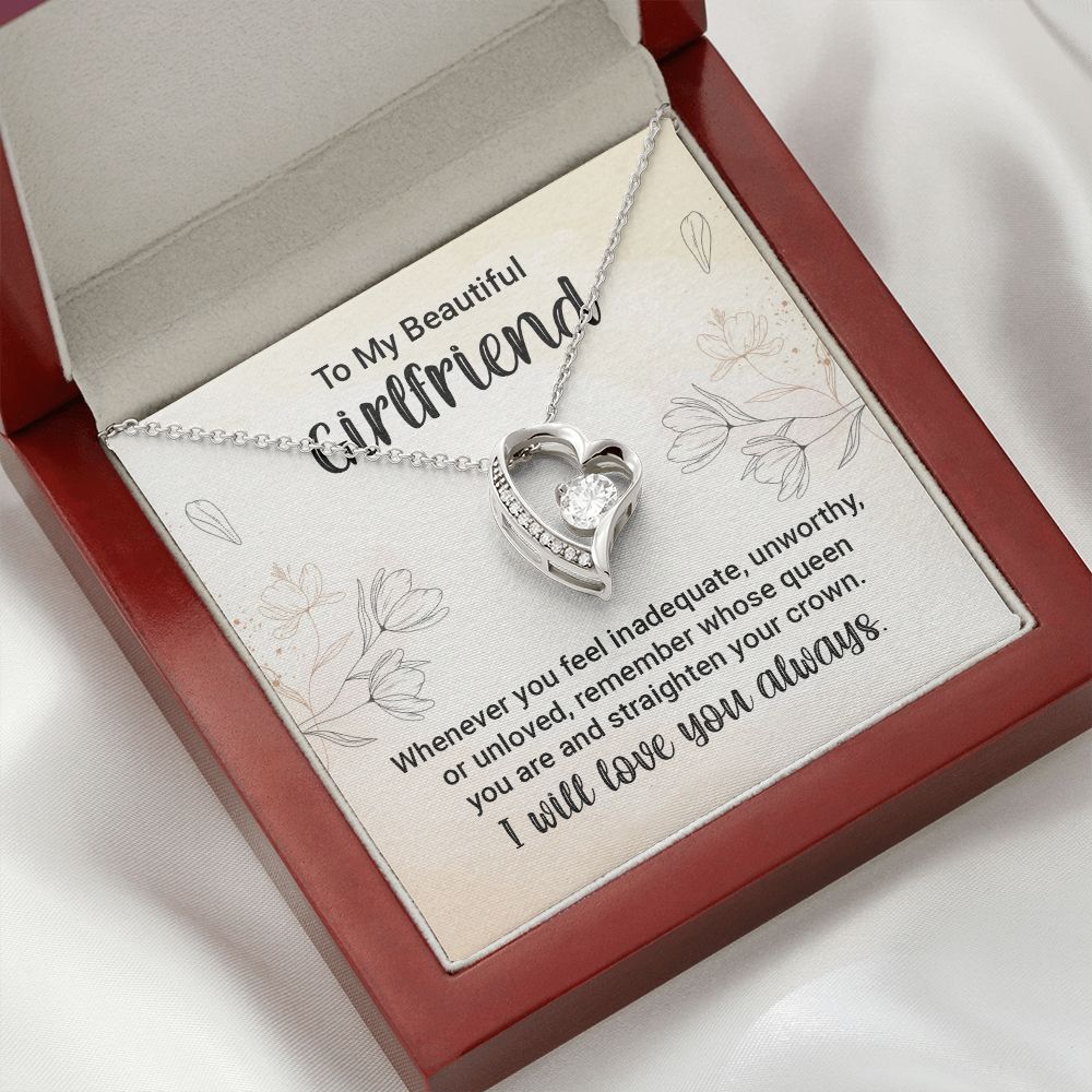 To My Girlfriend Whenever You Feel Inadequate Forever Necklace w Message Card-Express Your Love Gifts