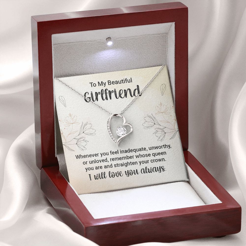 To My Girlfriend Whenever You Feel Inadequate Forever Necklace w Message Card-Express Your Love Gifts