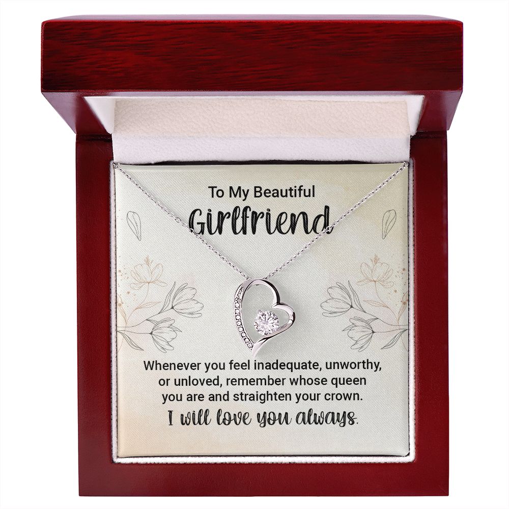 To My Girlfriend Whenever You Feel Inadequate Forever Necklace w Message Card-Express Your Love Gifts