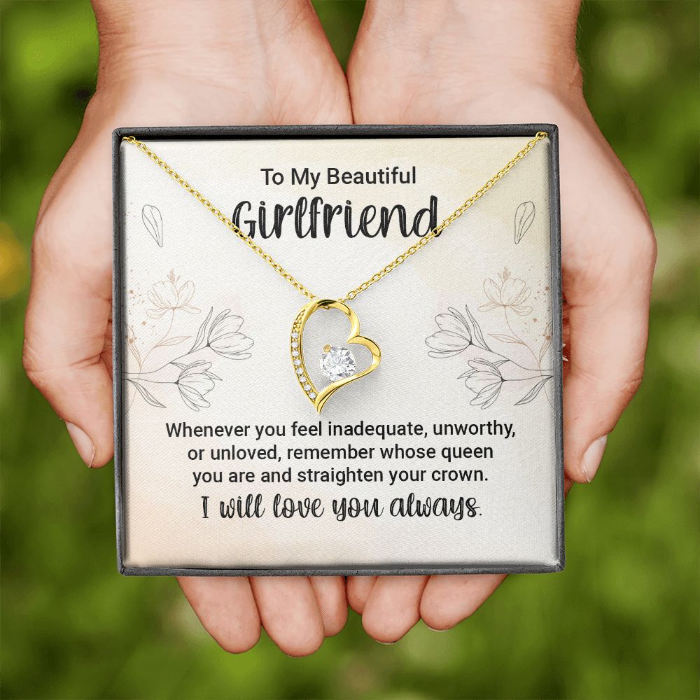 To My Girlfriend Whenever You Feel Inadequate Forever Necklace w Message Card-Express Your Love Gifts