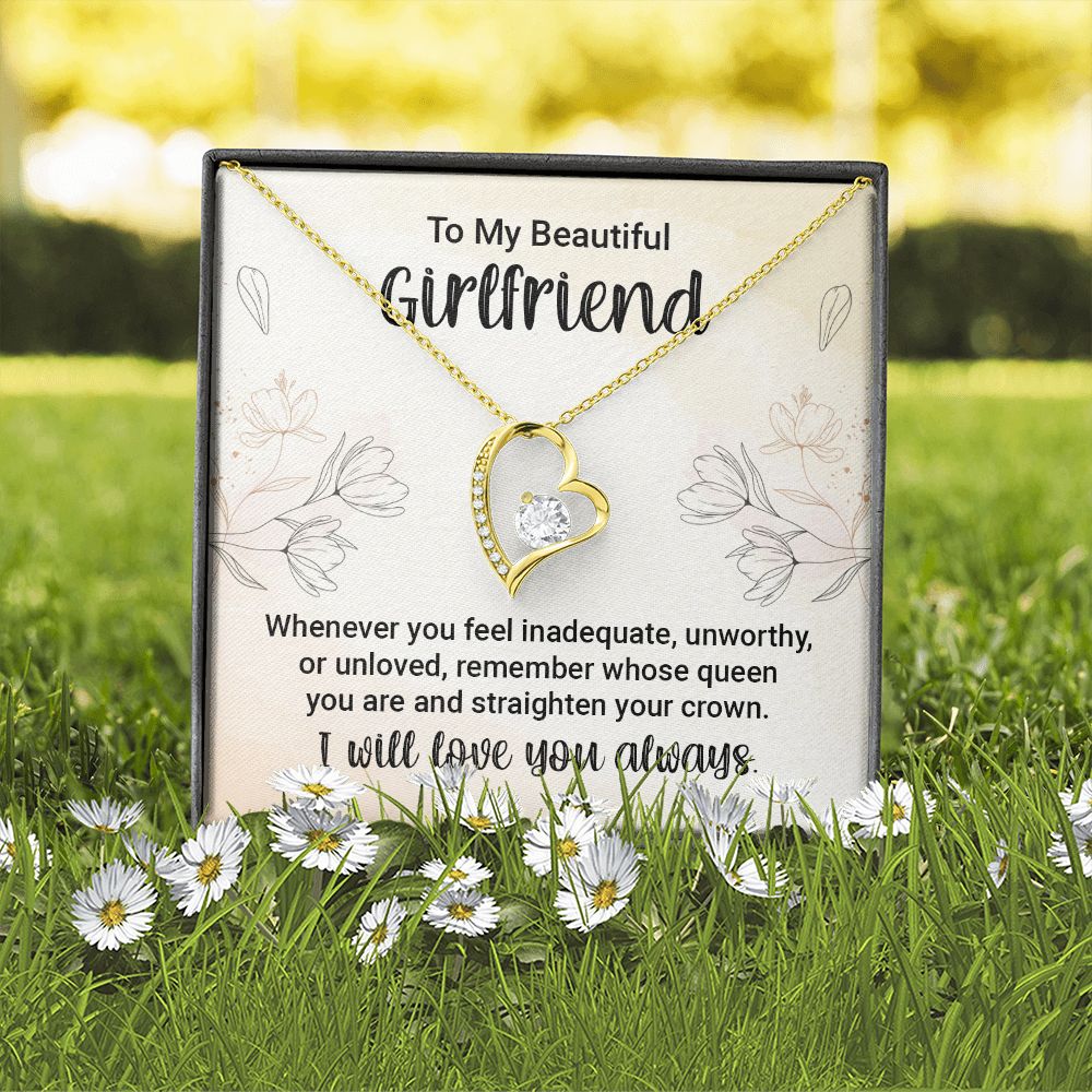 To My Girlfriend Whenever You Feel Inadequate Forever Necklace w Message Card-Express Your Love Gifts