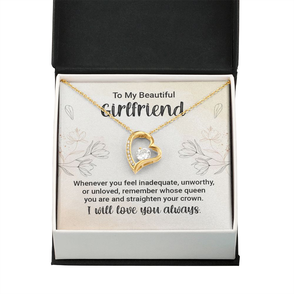To My Girlfriend Whenever You Feel Inadequate Forever Necklace w Message Card-Express Your Love Gifts