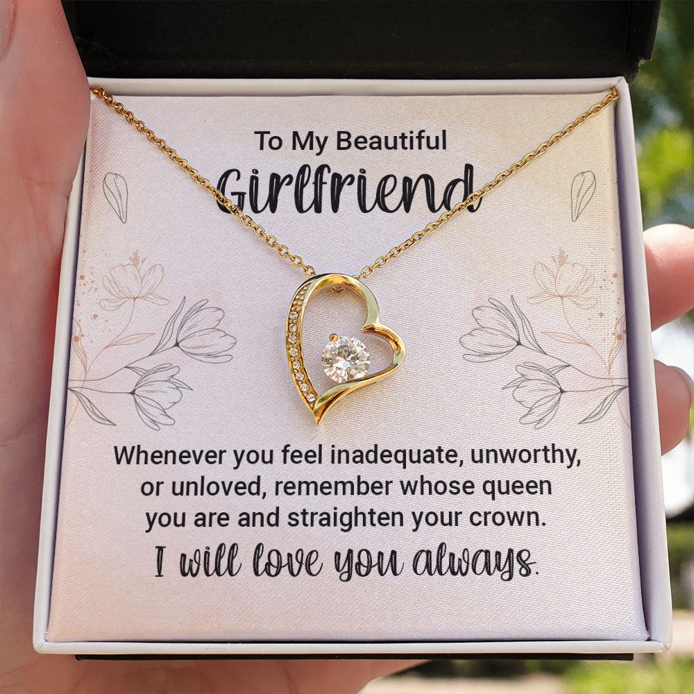 To My Girlfriend Whenever You Feel Inadequate Forever Necklace w Message Card-Express Your Love Gifts