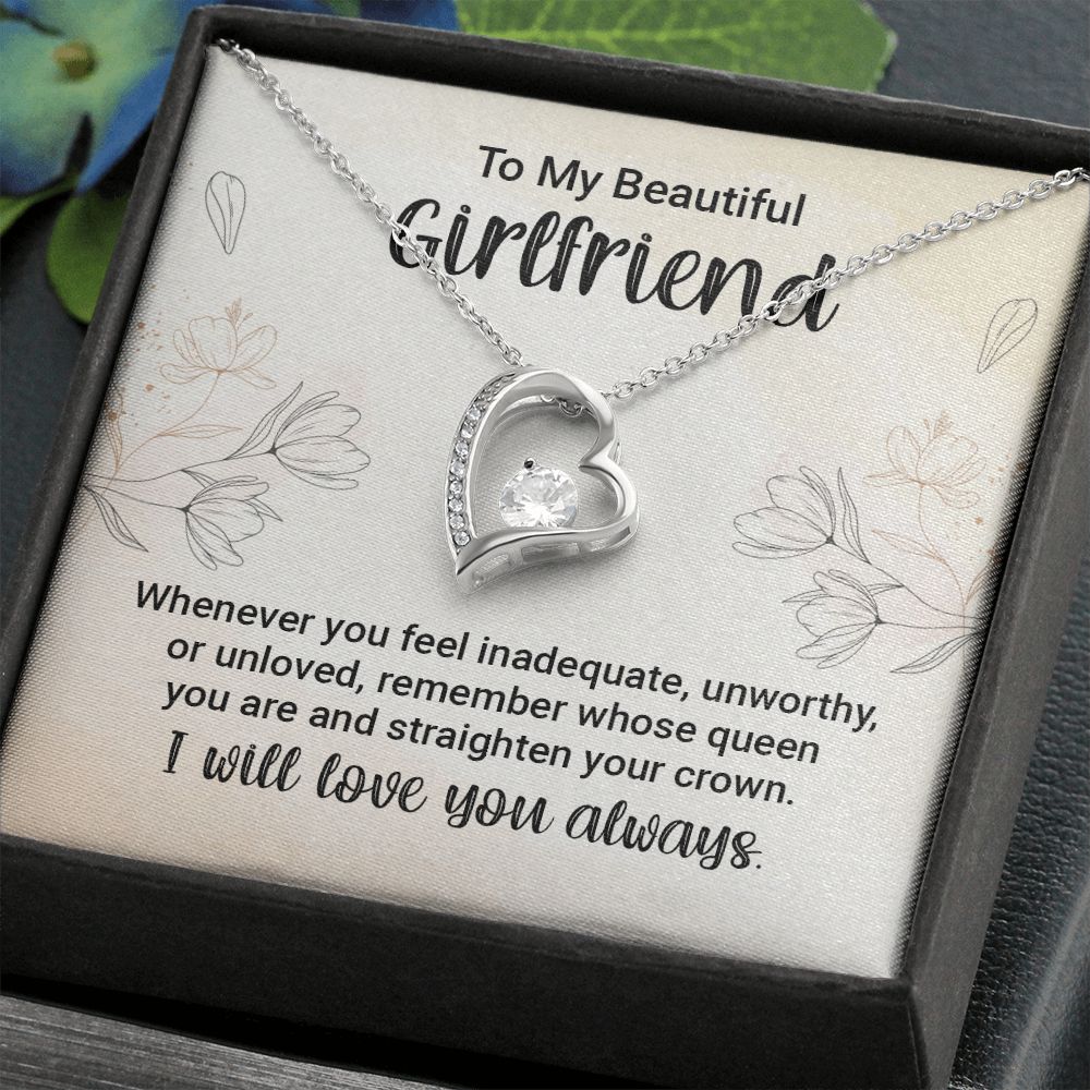 To My Girlfriend Whenever You Feel Inadequate Forever Necklace w Message Card-Express Your Love Gifts