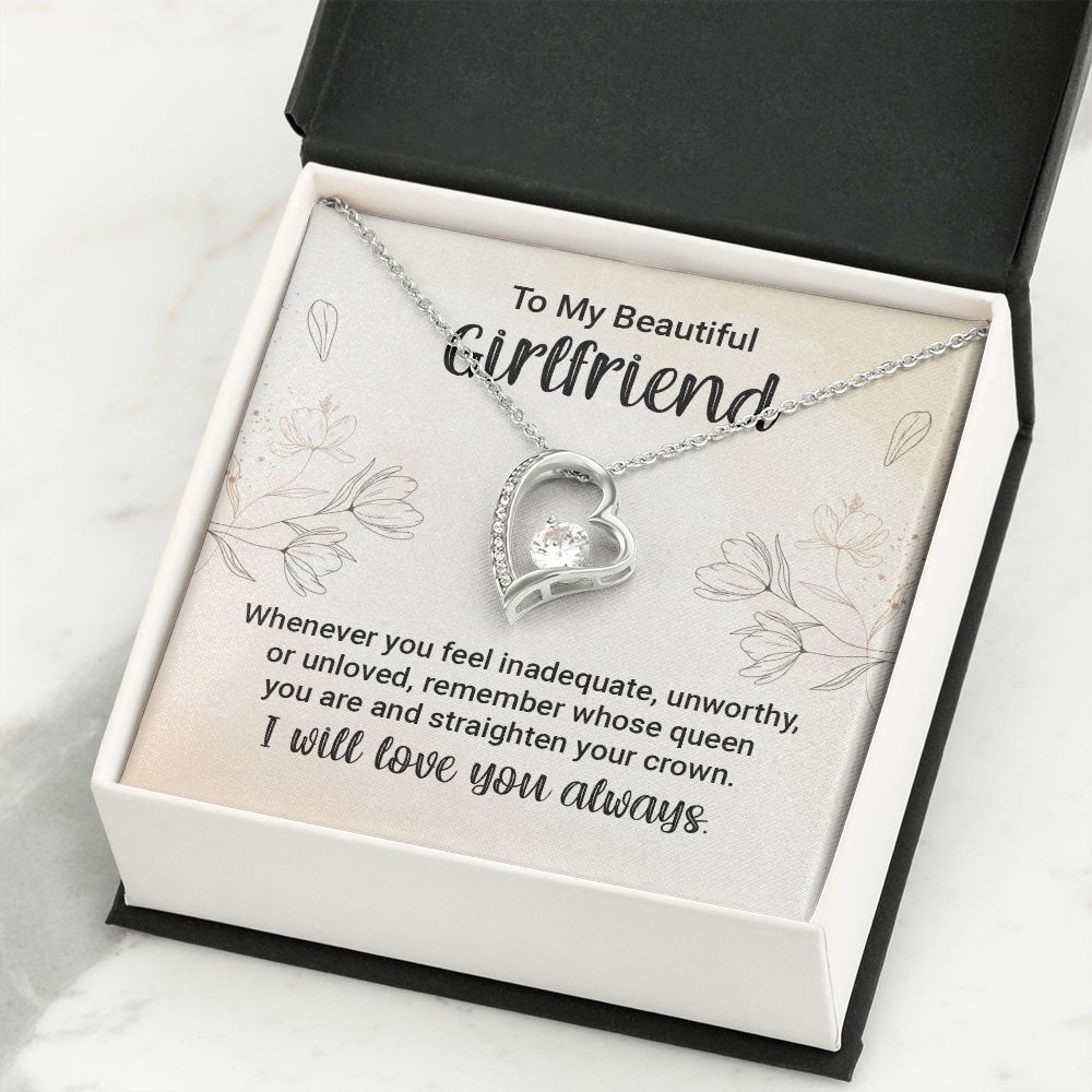 To My Girlfriend Whenever You Feel Inadequate Forever Necklace w Message Card-Express Your Love Gifts