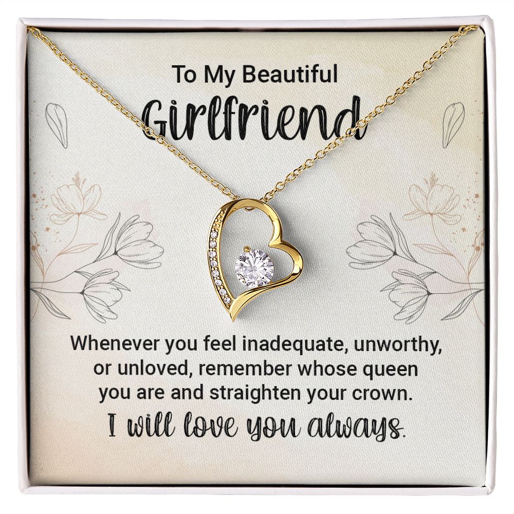 To My Girlfriend Whenever You Feel Inadequate Forever Necklace w Message Card-Express Your Love Gifts