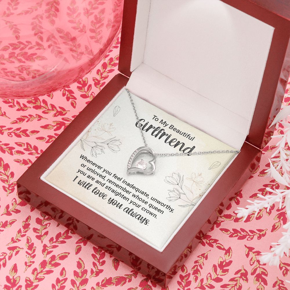 To My Girlfriend Whenever You Feel Inadequate Forever Necklace w Message Card-Express Your Love Gifts