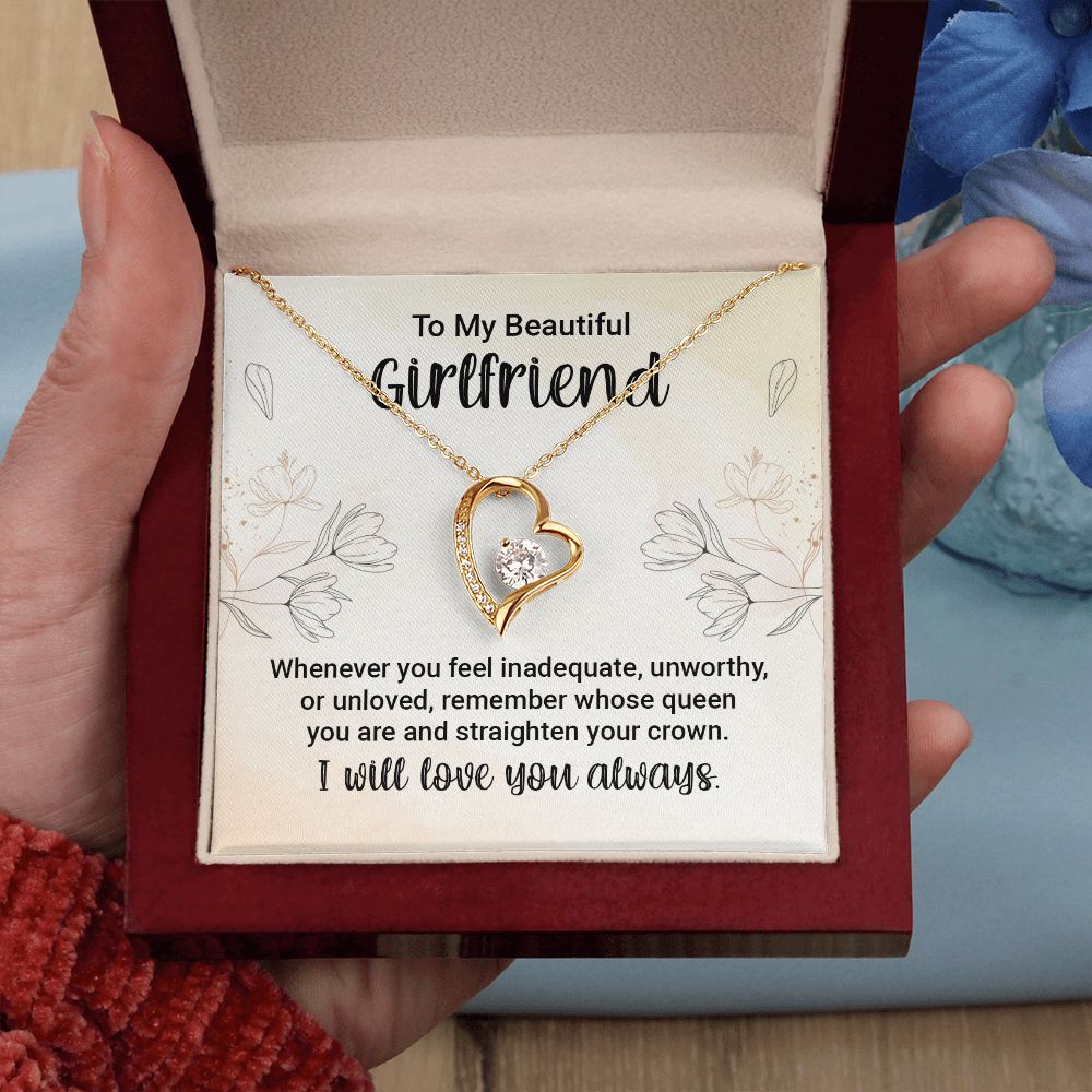 To My Girlfriend Whenever You Feel Inadequate Forever Necklace w Message Card-Express Your Love Gifts