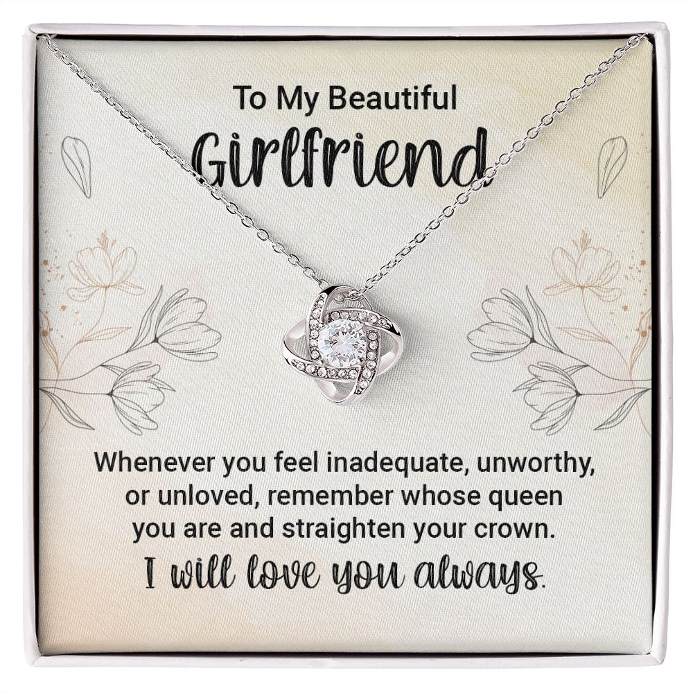 To My Girlfriend Whenever You Feel Inadequate Infinity Knot Necklace Message Card-Express Your Love Gifts