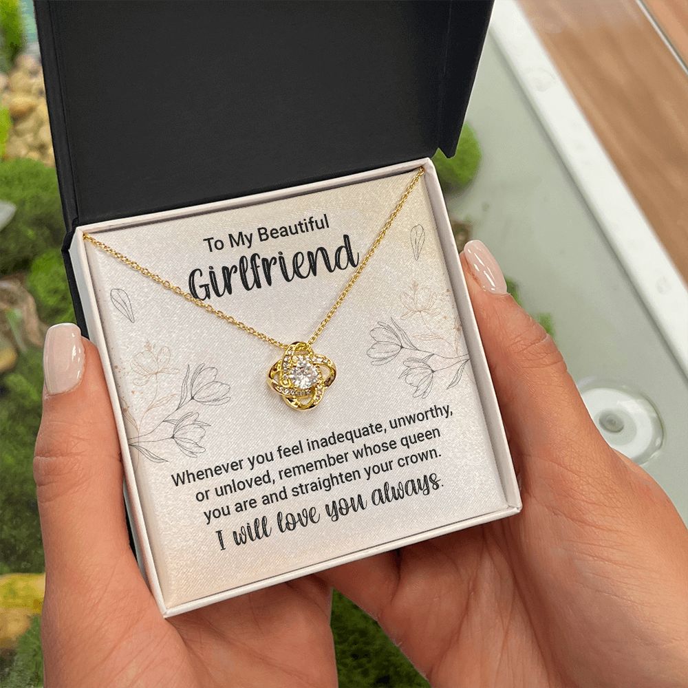 To My Girlfriend Whenever You Feel Inadequate Infinity Knot Necklace Message Card-Express Your Love Gifts