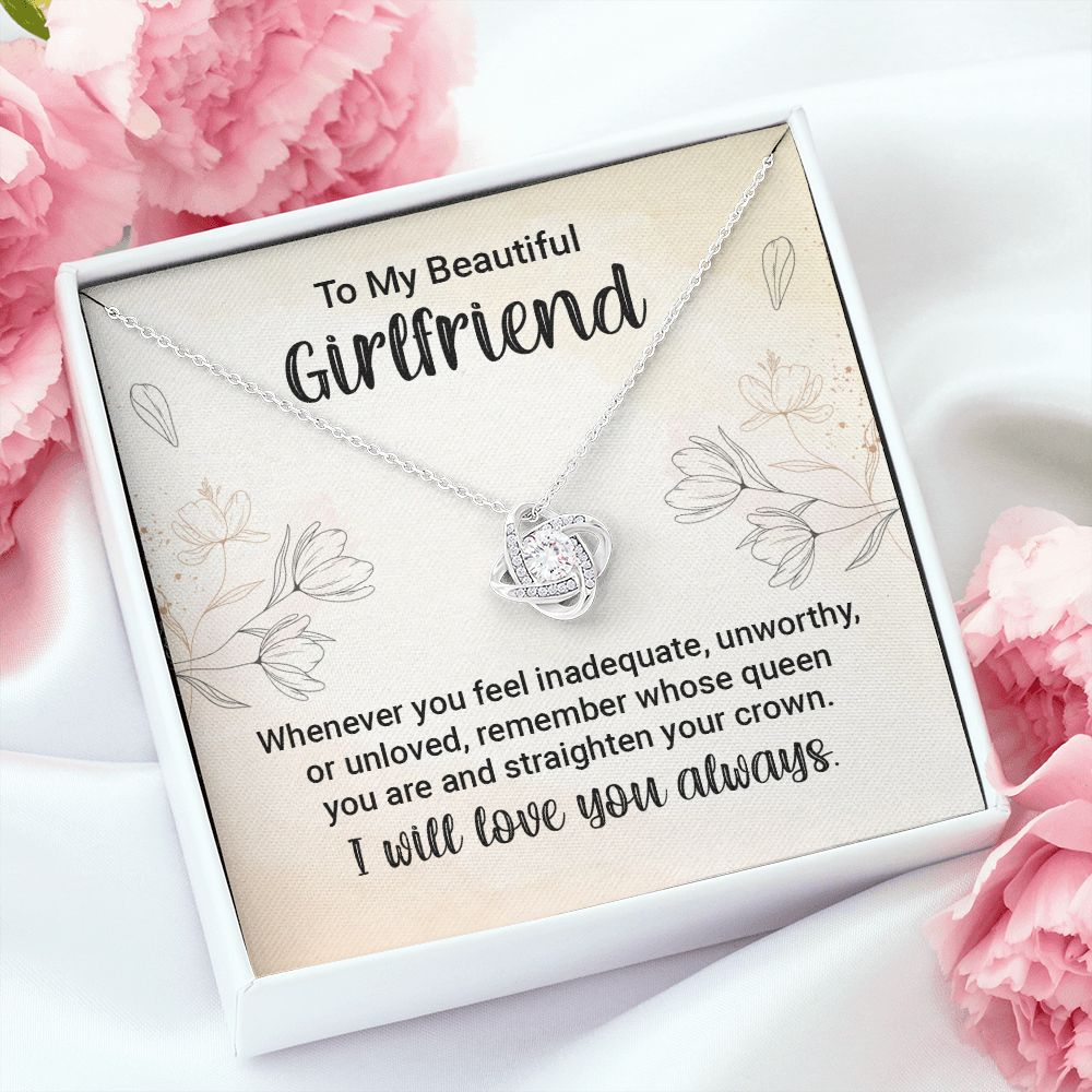 To My Girlfriend Whenever You Feel Inadequate Infinity Knot Necklace Message Card-Express Your Love Gifts