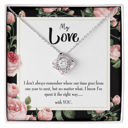 To My Girlfriend With You Infinity Knot Necklace Message Card-Express Your Love Gifts