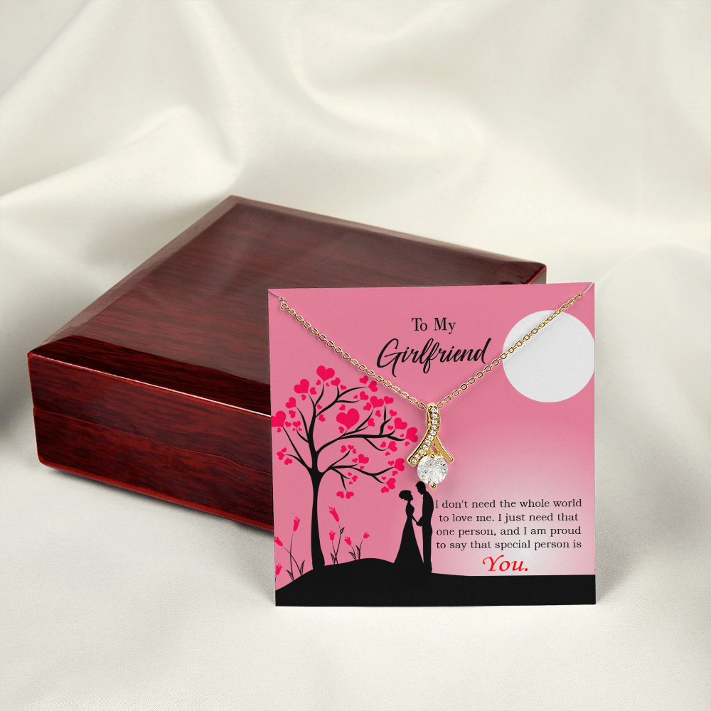 To My Girlfriend You Alluring Ribbon Necklace Message Card-Express Your Love Gifts