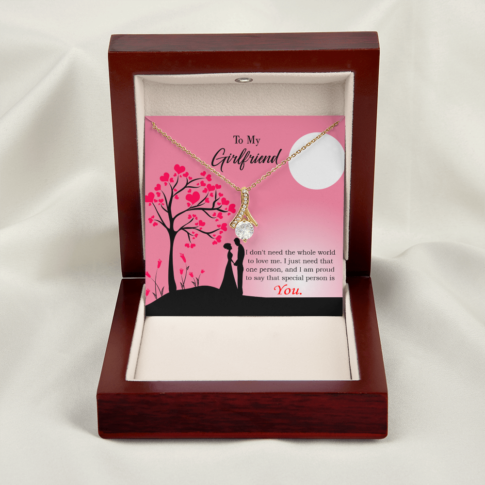 To My Girlfriend You Alluring Ribbon Necklace Message Card-Express Your Love Gifts