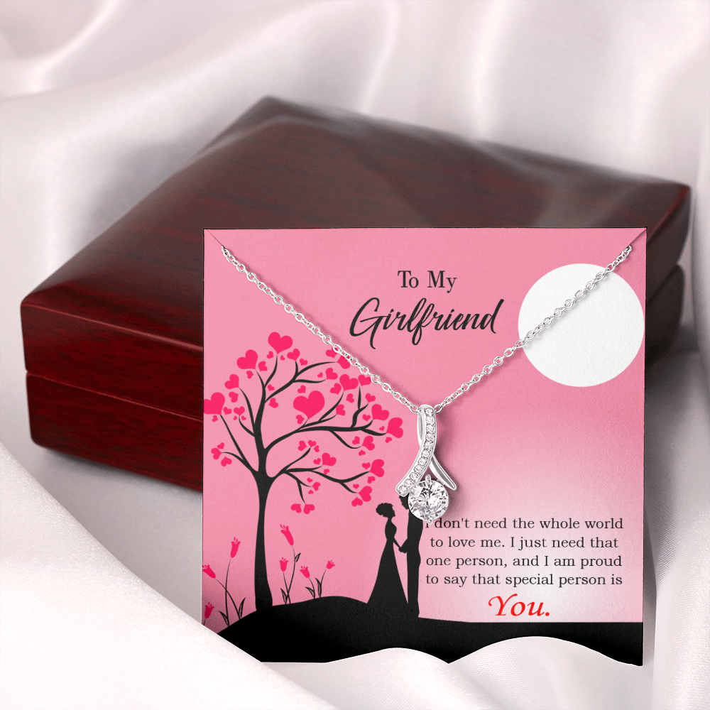 To My Girlfriend You Alluring Ribbon Necklace Message Card-Express Your Love Gifts