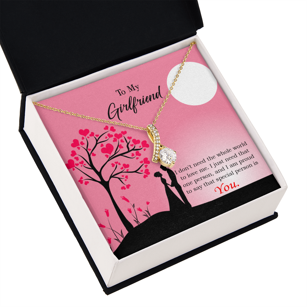 To My Girlfriend You Alluring Ribbon Necklace Message Card-Express Your Love Gifts