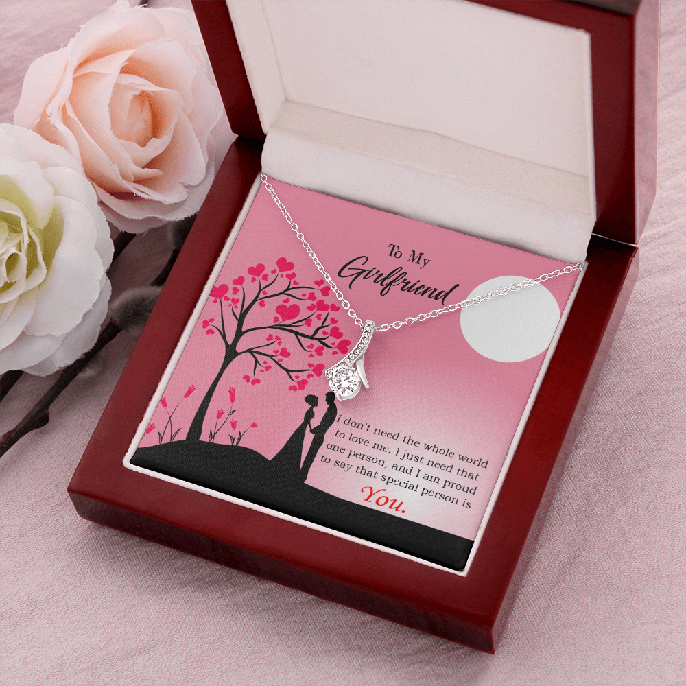 To My Girlfriend You Alluring Ribbon Necklace Message Card-Express Your Love Gifts