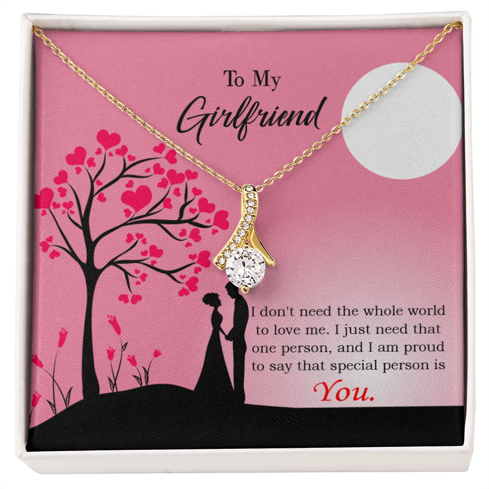 To My Girlfriend You Alluring Ribbon Necklace Message Card-Express Your Love Gifts