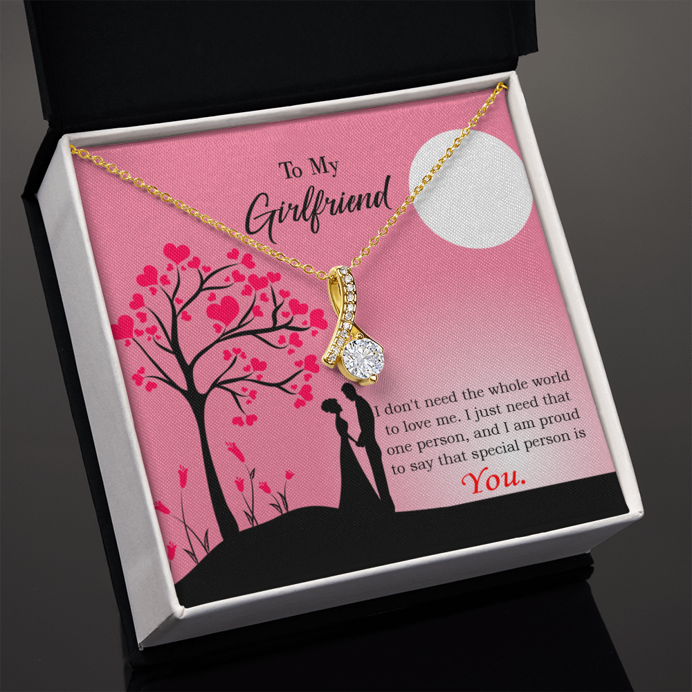 To My Girlfriend You Alluring Ribbon Necklace Message Card-Express Your Love Gifts