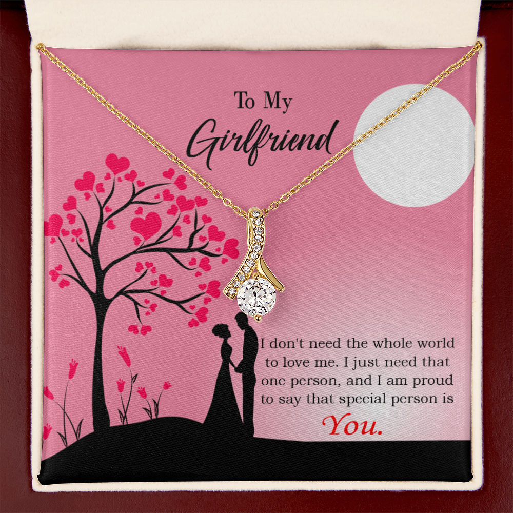 To My Girlfriend You Alluring Ribbon Necklace Message Card-Express Your Love Gifts