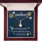 To My Girlfriend You are Cherished Alluring Ribbon Necklace Message Card-Express Your Love Gifts