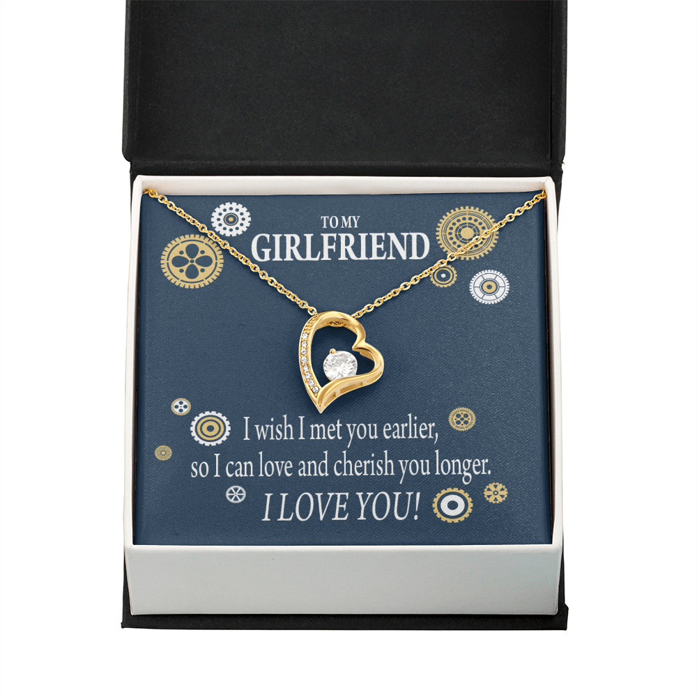To My Girlfriend You are Cherished Forever Necklace w Message Card-Express Your Love Gifts