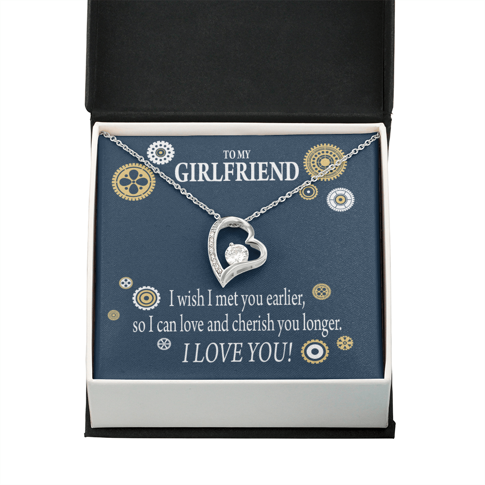 To My Girlfriend You are Cherished Forever Necklace w Message Card-Express Your Love Gifts