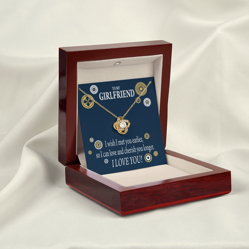 To My Girlfriend You are Cherished Infinity Knot Necklace Message Card-Express Your Love Gifts