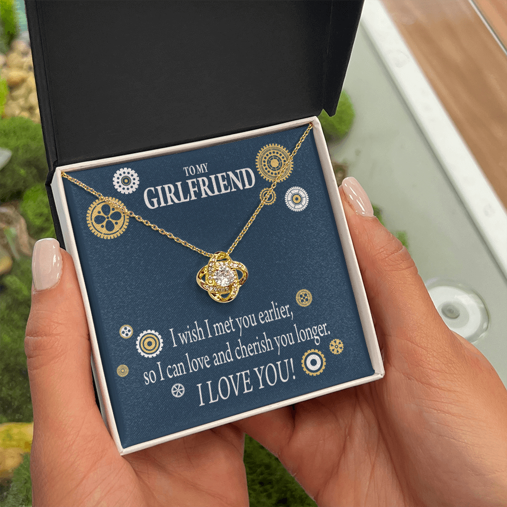 To My Girlfriend You are Cherished Infinity Knot Necklace Message Card-Express Your Love Gifts