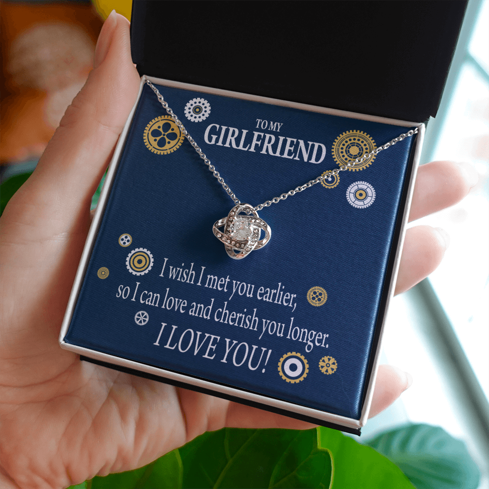 To My Girlfriend You are Cherished Infinity Knot Necklace Message Card-Express Your Love Gifts