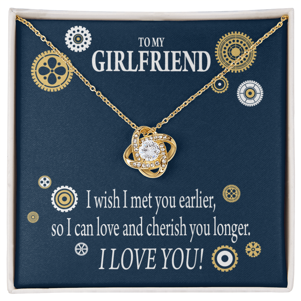 To My Girlfriend You are Cherished Infinity Knot Necklace Message Card-Express Your Love Gifts
