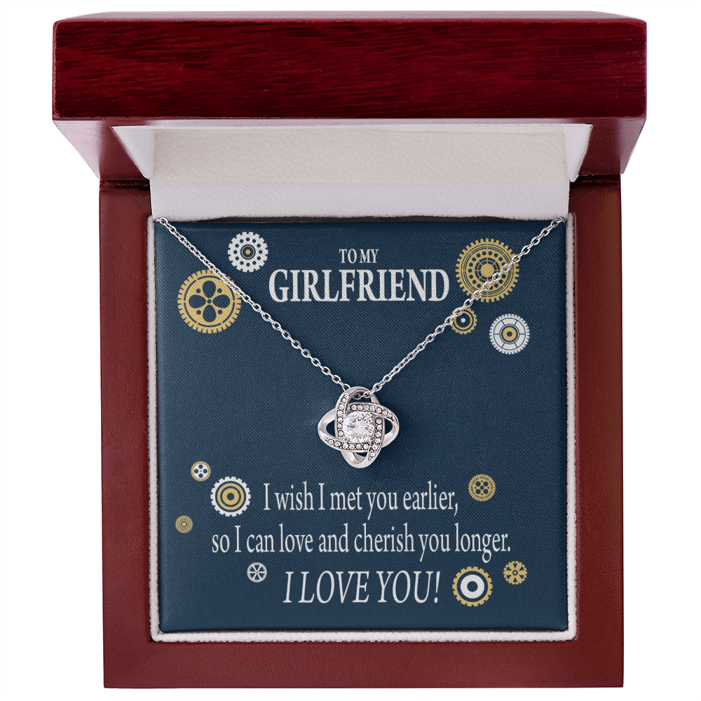 To My Girlfriend You are Cherished Infinity Knot Necklace Message Card-Express Your Love Gifts