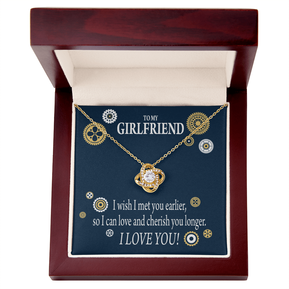 To My Girlfriend You are Cherished Infinity Knot Necklace Message Card-Express Your Love Gifts